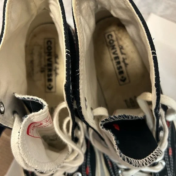 Converse Chuck Taylor Black and Red High Tops - Picture 8 of 11